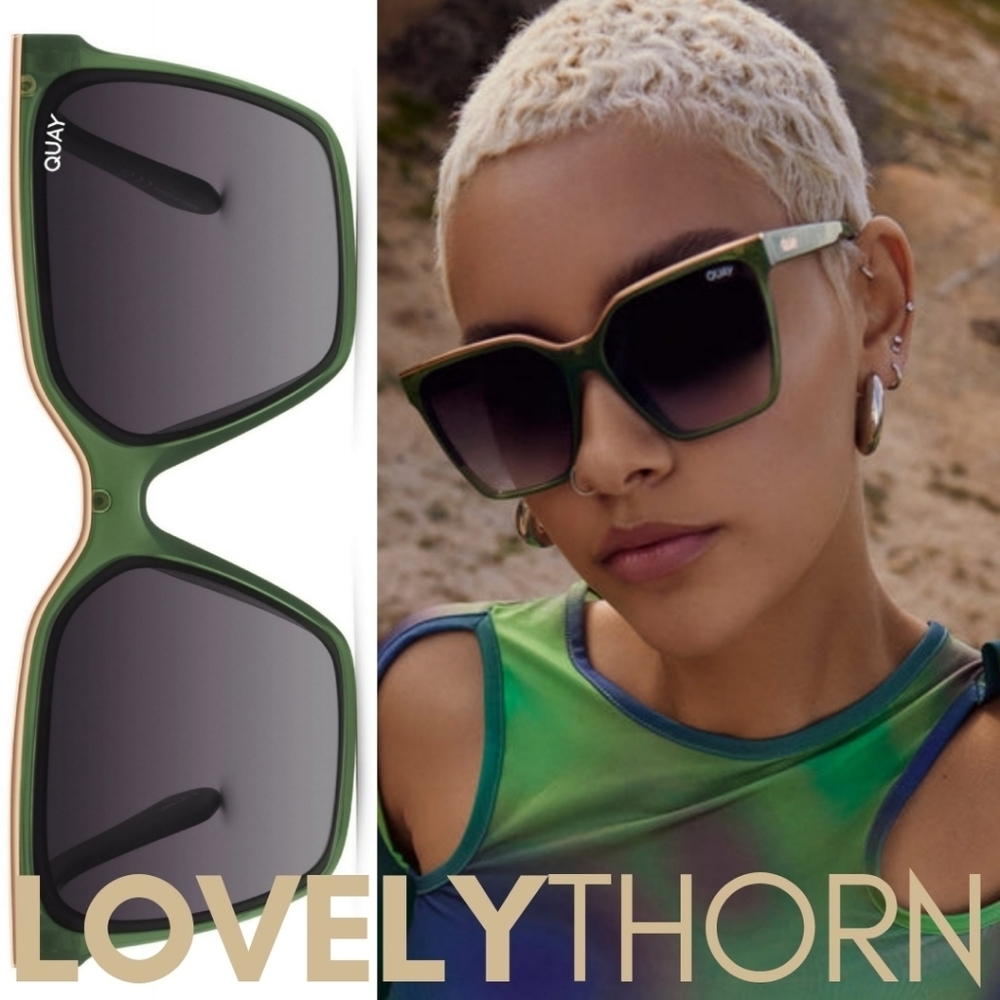 QUAY // ltd ed dramatic chic square frame smoke slightest fade lens sunglasses